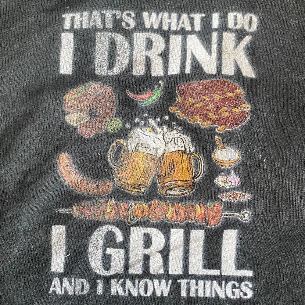 Drink, Grill, and Know Things Unisex Hoodie Black Small